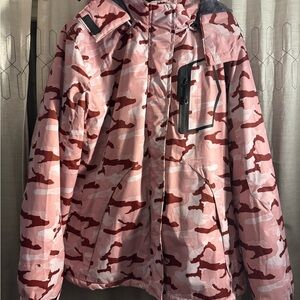 WULFUL Women’s Camouflage Pink Mountain Wind Proof Winter Ski Jacket